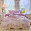 King Big Red Burgundy Plain Solid Quilts Sheets Woven Design for Wedding Bed Covers Winter Velvet Duvet Cover Set