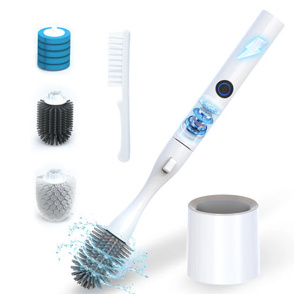 8 in 1 Electric Toilet Brush Scrubber and Holder Set with  Disposable Refill Heads