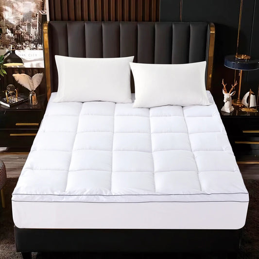 Hotel Bed Polyester Mattress Topper  for Home and Hotel,Extra Thickness(2 Inch) Warm and Comfortable with Grey Piping