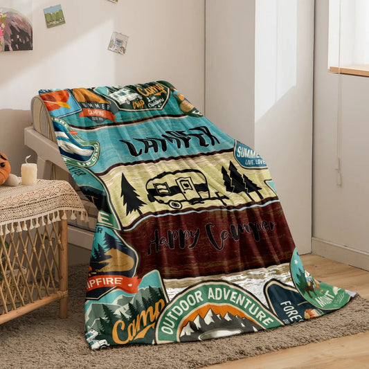 Camper Forest Plush Travel Blanket