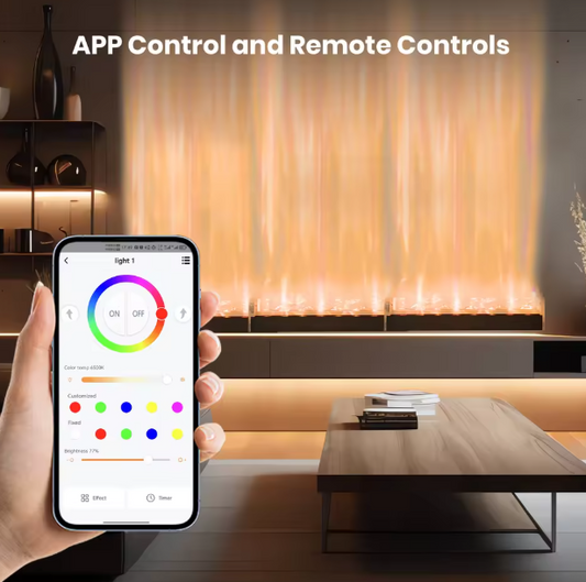 LumiFlame™ Smart LED Waterfall Fireplace — App Controlled